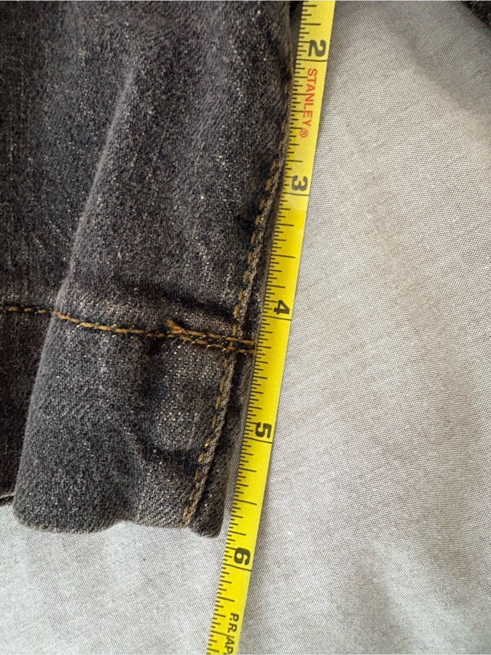 NWT Pilcro Anthropologie Seamed Denim Bermuda Shorts Black Brown High Rise 28 - Picture 10 of 15